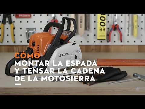 Motosierra STIHL MS 180 C-BE: Montar espada y cadena, tensar la cadena