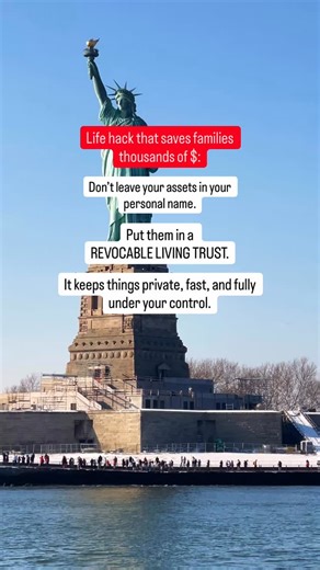 Wealth | Investing | Financial Literacy on Instagram: "Comment “TRUST” to get my step by step guide on setting up a revocable living trust. It is currently 50 percent off. Most people keep their assets in their personal name without realizing how risky that is. When you pass away, anything in your personal name is frozen by the court. Your home, your bank accounts, your investments and even small assets cannot be touched until probate is complete. Probate can take months. Sometimes more than a y