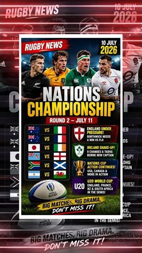 Rugby News Today | Nations Championship Round 2 Preview & Biggest Matches | July 11, 2026