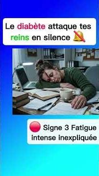 Le diabète attaque tes reins en silenceVoici les signes.