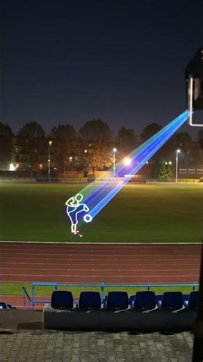 Laser projection on a football field #lasercube #projectionmapping #uefa