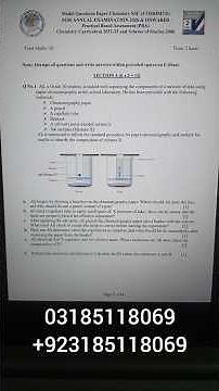 Chemistry Class 10 PBA 2026 🚨 | Federal Board Model Paper Solved + Important Questions #fbise
