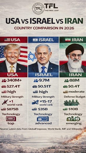 USA vs Israel vs Iran – The Power Reality Check ⚔️ #sources_mentioned