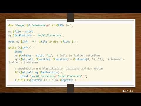 Wie man in Perl durch ein Array looped für Datenvergleich und Ausgabe