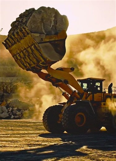 Heavy Machinery Working in Dusty Quarry #FrontLoader #HeavyMachinery #QuarryWork#shorts