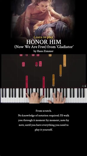 Piano Tutorial for Honor Him from Gladiator by Hans Zimmer
