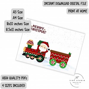 Santa Train Handprint Craft, Santa Handprint Art, Merry Christmas Handprint Art, Holiday Handprint Gift, Winter Keepsake Craft, Xmas Craft - Etsy