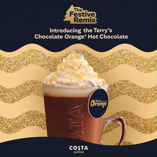We’ve remixed a festive classic for the returning Terry’s Chocolate Orange®️ Hot Chocolate 🎶 | Costa Coffee