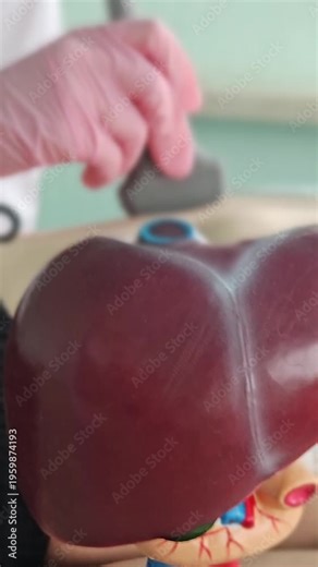 Liver ultrasound. A patient undergoing a liver and gallbladder examination using sonography and ultrasound equipment