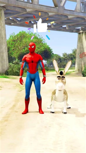 GTA 5 : DONKEY VS ELEPHANT IN GTA V ! #shorts #gta #gta5 #viral #cartoon #trending