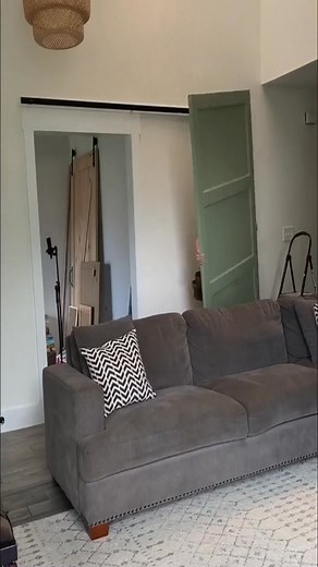 Installing a barn door. By myself. 💪 #girlpower #barndoor #renovatio #resolutions #hgtv #diy | Build and Create Home