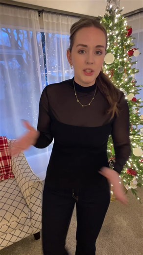 The most perfect black mesh shirt #holidayoutfit #christmassweater #cutesweatshirts #sweaterweather