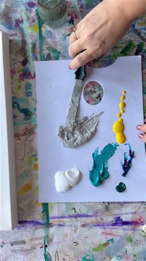 Mix paint with 3d paste…@artmirastudio #art #painting #process #artist