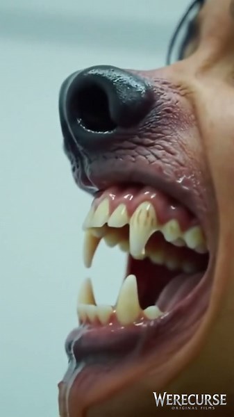 Female Werewolf Transformation – Snout Growth Horror (FX Short) #werewolf #shorts #werecurse