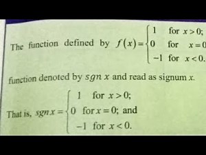 MATHS grade 11 unit one Signum function
