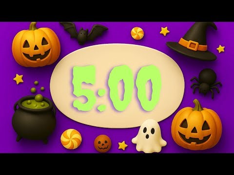 🎃 5-Minute Halloween Countdown Timer | Spooky Classroom & Party Fun Five Minute