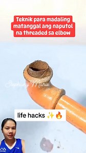 7.2K views · 49 reactions | Teknik pra madaling matanggal ang naputol na threaded sa elbow #credittotherightfulownerofthisvideo #tipsandtricks #handmadecrafts #lifehacks | Stephany Marie | Facebook