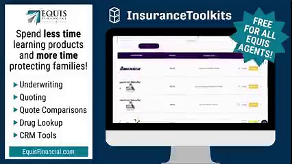 Did you know that Equis Financial covers the monthly cost for InsuranceToolkits for all of their agents? As an Equis Agent, you have access to InsuranceToolkits at no charge so you can spend more time protecting families and less time memorizing products. #EquisFinancial #TheAgentsCompany #IntegrityMarketingGroup #InsuranceToolKits | Equis Financial