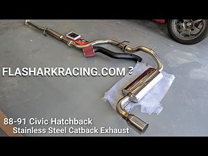 88-91 Civic Hatchback EF Flashark Catback Exhaust (Stainless Steel) Install