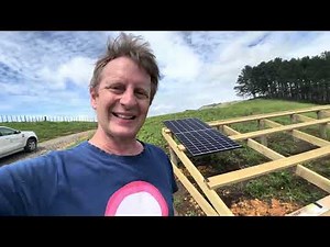 Basic solar panel mounting onto a ground frame.