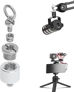 Compatible with RODE Microphone Thread Screw Adapter kit Converter Camera Screw Mount Set 1/4 to 3/8,3/8 to 5/8,5/8 to 1/4 Screw Adapter Accessories for RODE Mic