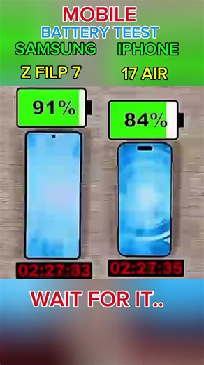 ☠️⚡SAMSUNG Z FILP 7 VS IPHONE 17 AIR BATTERY TEEST!!