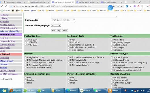 BNC web界面介绍和使用方法：兼谈BNC主页面，BNC64和BNC indexer