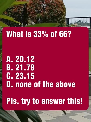 What is 33% of 66? #mathwithprincess #math #mathviral #mathskills #mathchallenge #mathematics #mathtutorial #mathreview #mathisfun #mathtest #mathquiz #mathquestion #trendingpost #trendingvideo | Math with Princess