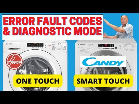 Hoover Candy Washing machine error fault codes and self-test mode on Grand O'Vita smart touch