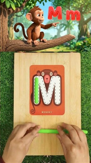 Letter M with Playdoh | M is for Monkey - Learn ABC #cocomelon #toddlerlearning #shorts