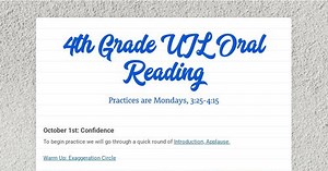 4th Grade UIL Oral Reading