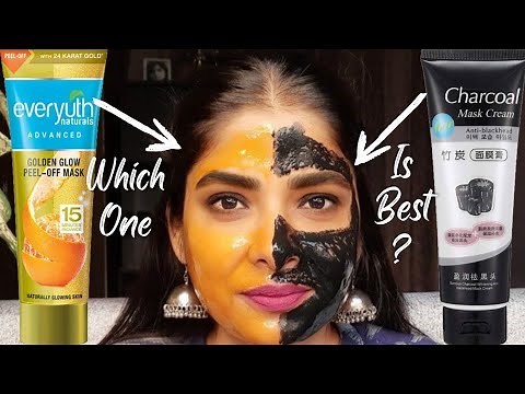 Everyouth Golden Glow Peel Off Mask Vs Charcoal Peel Off Mask Review & Demo | Antima Dubey [Samaa]