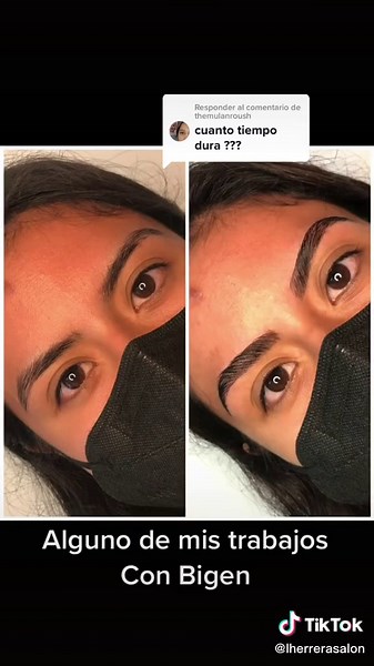 Duración del pigmento de cejas utilizando Bigen 47