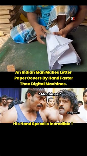 His Hands Work Like Machines 😲 #indian #handspeed #speedwork #snapnewzz #papercover #fastworkers