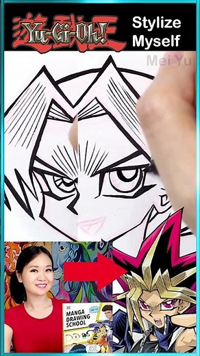 It's Time to Dr-Dr-Dr-Draw! Stylize Myself in Yu-Gi-Oh! Art Style #meiyu #artchallenge #artshorts