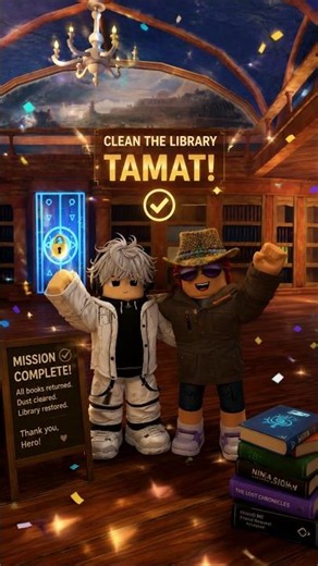 Kalo kalian berapa lama ges selesaiinnya?? 🤣😂 #cleanthelibrary #roblox #fyp #viral #trending
