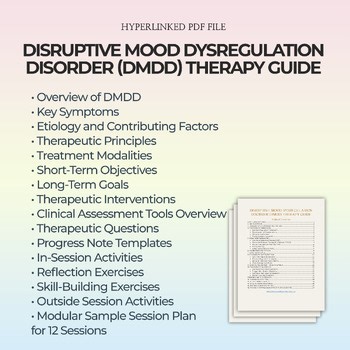 DMDD Therapy Guide for Children Printable Therapy Planner CBT Tools Therapy Note