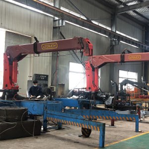 [Hot Item] Straight Arm Telescopic Boom Hydraulic 3.2ton Marine Crane with Pedestal