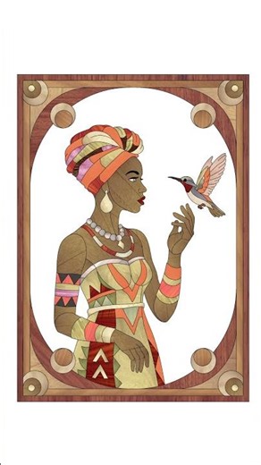 From sketch to wood, Intarsia pattern collection