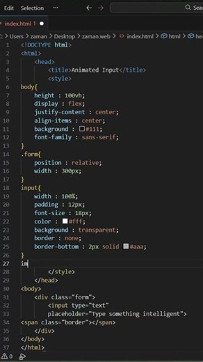 This HTML CSS Input Animation Looks Amazing 🔥