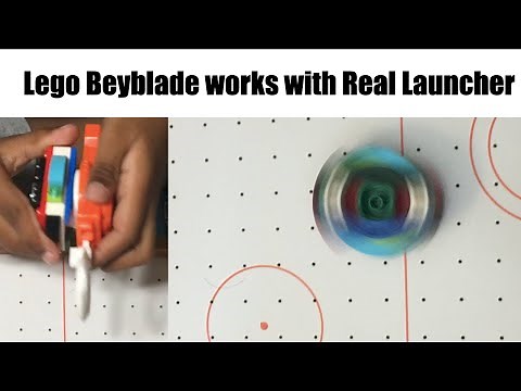 How to make EASY Lego Beyblade works with real beyblade Launcher || Lego beyblade battle