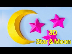 Easy 3D Origami Stars & Moon | Simple Paper Craft for Beginners