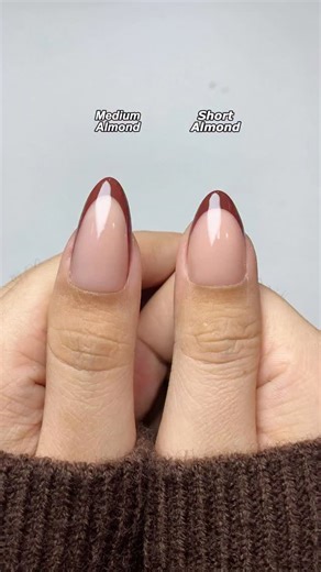 BTArtbox Nails on Instagram: "Two almond shapes, one chic brown French vibe. 🤎 💅🏻XCOATTIPS® French - Peach Almond Pastel Tips . . . . #nails #nailideas #nailinspo #nailart #btartboxnails #btartbox #btartboxpressonnails #pressonnails #almondnails #frenchnails #mediumnails #squarenails #frenchmanicure #shortnails #longnails #xcoattips #springnails #summernails #outfit #orangenails #prettynails #fallfashion #fallnails #festivalfashion #festiveseason"