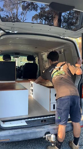 9.9K views · 811 reactions | We designed the whole fit-out around one thing ☝️maximum bed space without losing function  Now? A massive sliding bed that feels like home wherever the road takes you ️ #BushBound #VWVanBuild #VanLifeAustralia #BuiltForAdventure | BushBound | Facebook