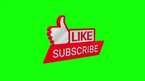 Like and Subscribe 3D Icon on Green Screen