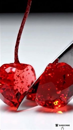 Slicing a Ruby Cherry 💎🍒 | Satisfying 3D Animation #asmr #satisfying #shorts