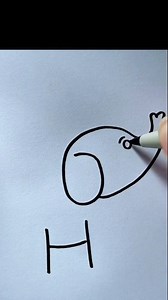 Easy elephant drawing using number 6 and H . #creative #DrawingTutorial #drawingideas #fbreelsfypシ゚viralシ | Easy drawing for kids24