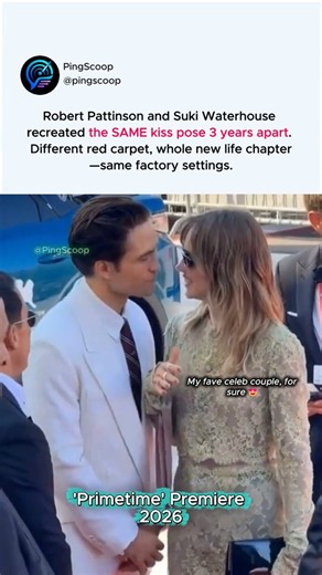 Robert Pattinson & Suki Waterhouse share the SAME kiss pose 3 years apart #robertpattinson
