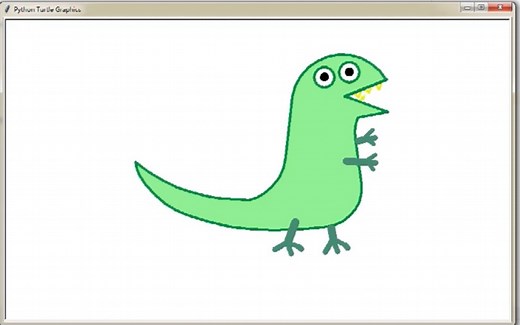 当新手入门的我学会Python绘图，用了2个小时画了个小恐龙