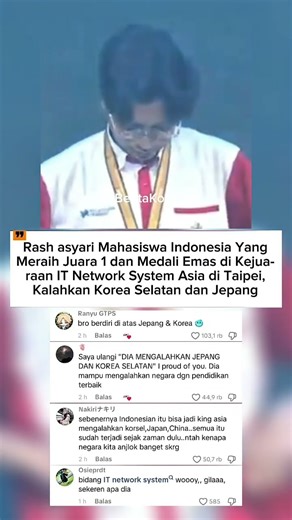 Rasha asahri Juara 1 IT Network System Asia Asal Indonesia #shorts#trending#youtubeshorts#viral#fyp